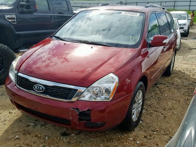 KNDMG4C7XC6474696 - 2012 KIA SEDONA LX MAROON photo 2