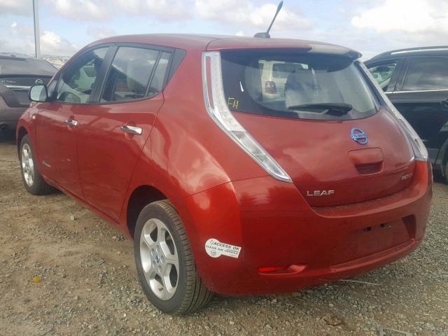 JN1AZ0CP5BT000891 - 2011 NISSAN LEAF SV RED photo 3