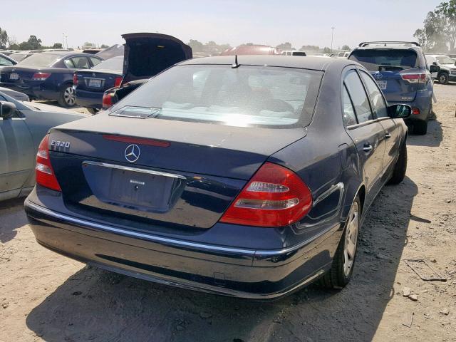 WDBUF65J84A450126 - 2004 MERCEDES-BENZ E 320 BLUE photo 4