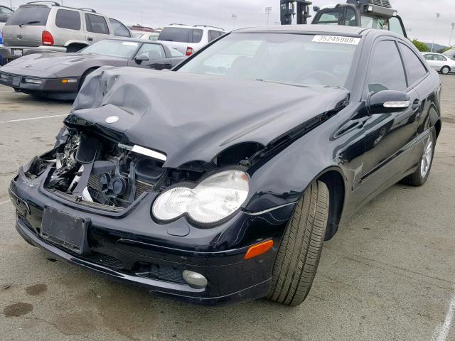 WDBRN47J52A325463 - 2002 MERCEDES-BENZ C 230K SPO BLACK photo 2