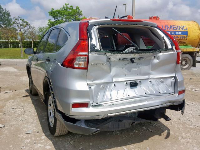 3CZRM3H38FG714162 - 2015 HONDA CR-V LX SILVER photo 3