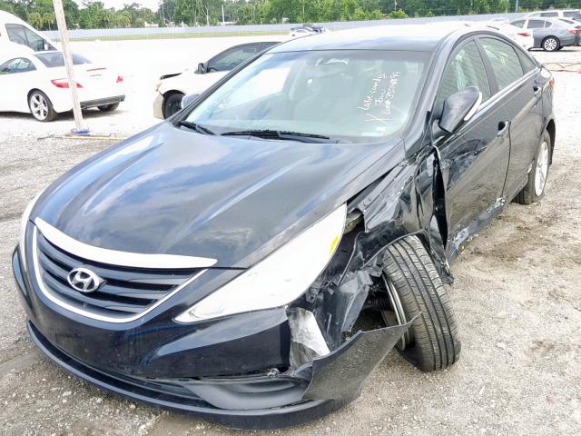 5NPEB4AC8EH878060 - 2014 HYUNDAI SONATA GLS BLACK photo 2