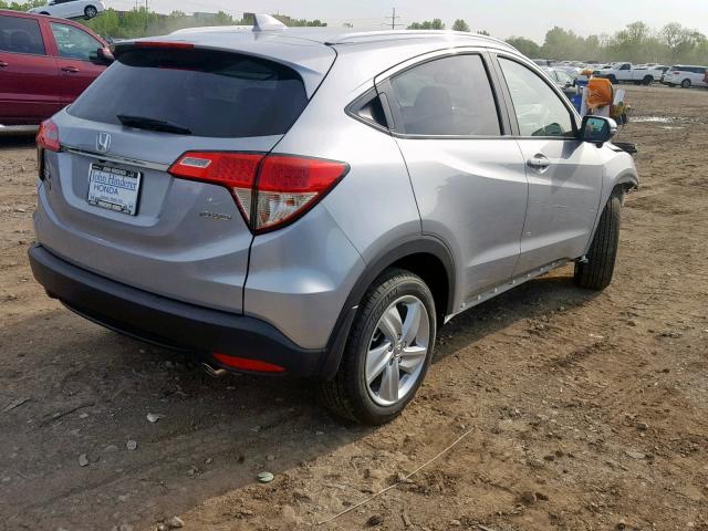 3CZRU6H57KM709887 - 2019 HONDA HR-V EX SILVER photo 4