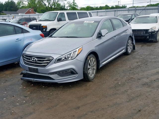 5NPE34AFXFH167551 - 2015 HYUNDAI SONATA SPO SILVER photo 2