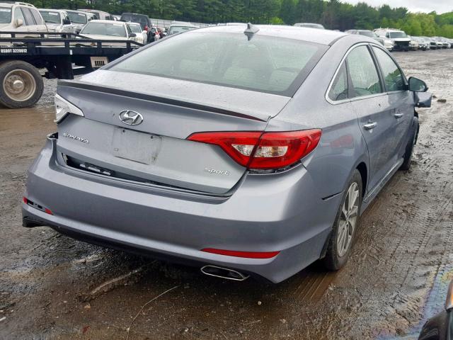 5NPE34AFXFH167551 - 2015 HYUNDAI SONATA SPO SILVER photo 4