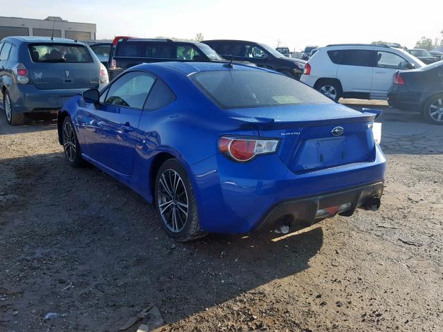 JF1ZCAC16D1610659 - 2013 SUBARU BRZ 2.0 LI BLUE photo 3