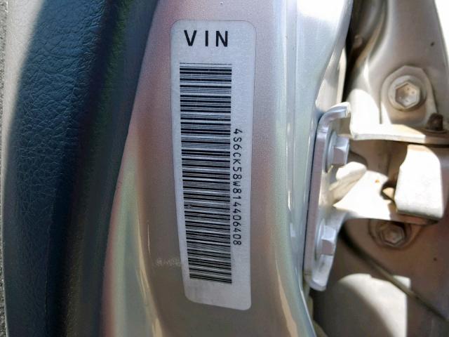 4S6CK58W814406408 - 2001 HONDA PASSPORT E ნაცრისფერი ფოტო 10