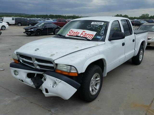 1D7HL38N74S505383 - 2004 DODGE DAKOTA QUA WHITE photo 2