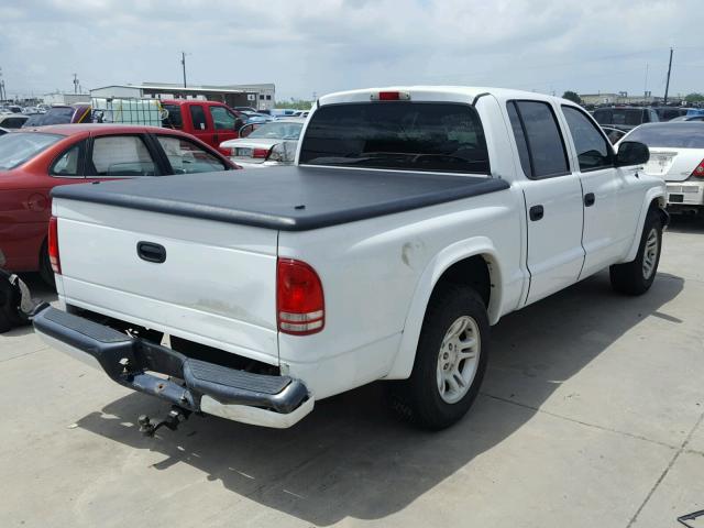 1D7HL38N74S505383 - 2004 DODGE DAKOTA QUA WHITE photo 4