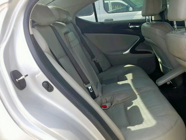 JTHBK262685067092 - 2008 LEXUS IS 250 SILVER photo 6