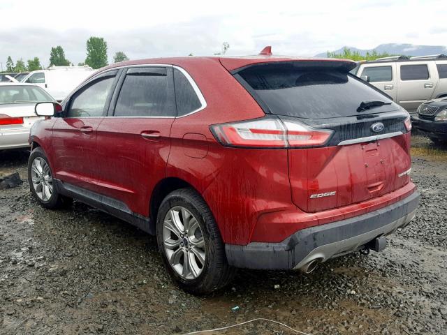 2FMPK4K90KBB04402 - 2019 FORD EDGE TITAN RED photo 3