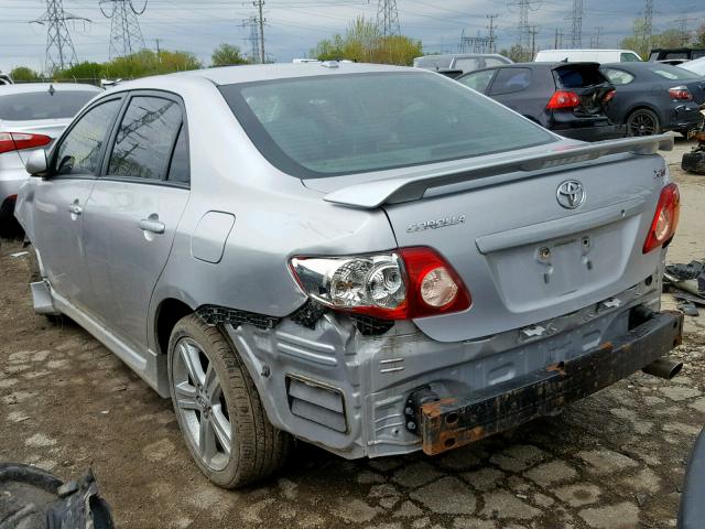 2T1BE4EE3AC037296 - 2010 TOYOTA COROLLA XR SILVER photo 3