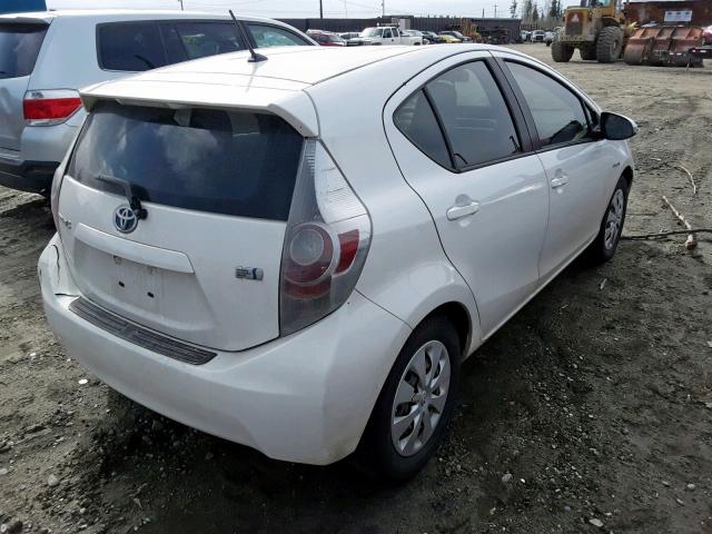 JTDKDTB38C1505756 - 2012 TOYOTA PRIUS C WHITE photo 4