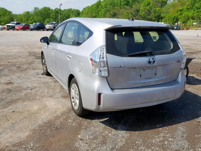 JTDZN3EU8D3251309 - 2013 TOYOTA PRIUS V SILVER photo 3