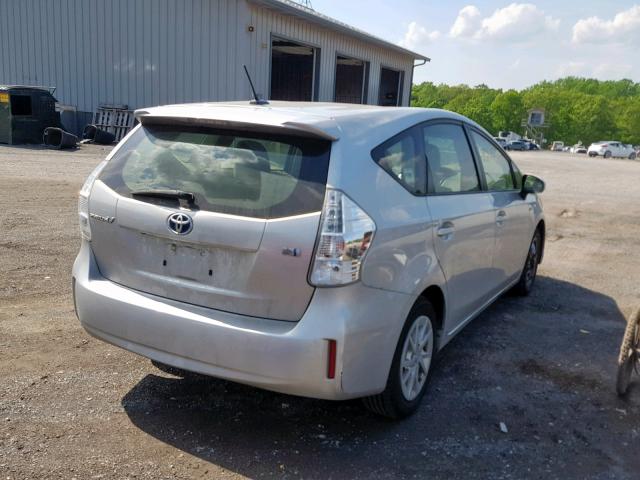 JTDZN3EU8D3251309 - 2013 TOYOTA PRIUS V SILVER photo 4