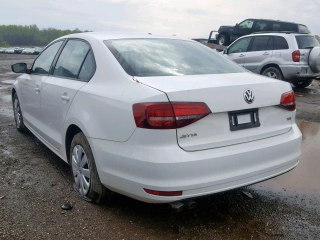 3VW267AJ6GM349966 - 2016 VOLKSWAGEN JETTA S WHITE photo 3