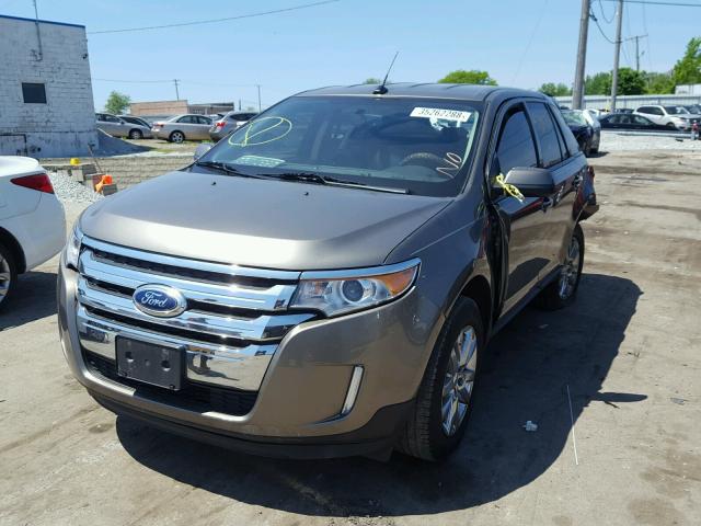 2FMDK3JC9EBA04717 - 2014 FORD EDGE SEL BROWN photo 2