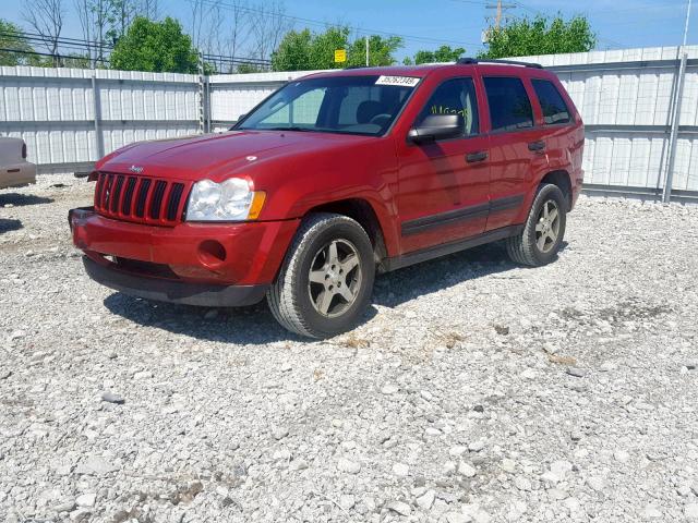 1J4GR48K95C514706 - 2005 JEEP GRAND CHER RED photo 2