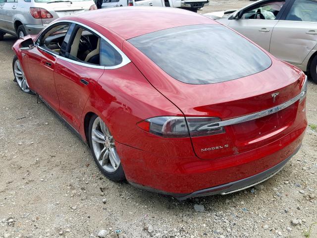 5YJSA1CN0DFP15578 - 2013 TESLA MODEL S Czerwony zdjęcie 3