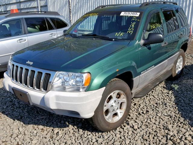 1J4GW58SXXC558358 - 1999 JEEP GRAND CHER GREEN photo 2