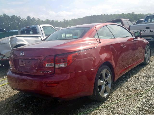 JTHFF2C28A2514264 - 2010 LEXUS IS 250 RED photo 4