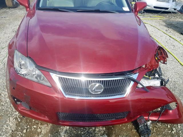 JTHFF2C28A2514264 - 2010 LEXUS IS 250 RED photo 7