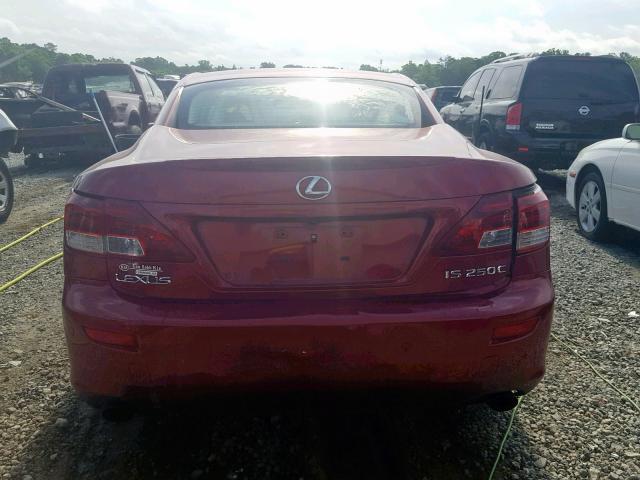 JTHFF2C28A2514264 - 2010 LEXUS IS 250 RED photo 9