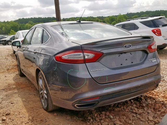 3FA6P0K94DR322749 - 2013 FORD FUSION TIT GRAY photo 3