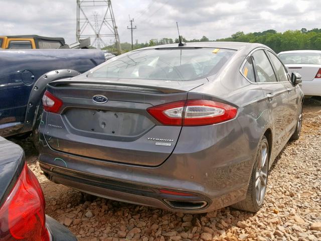 3FA6P0K94DR322749 - 2013 FORD FUSION TIT GRAY photo 4