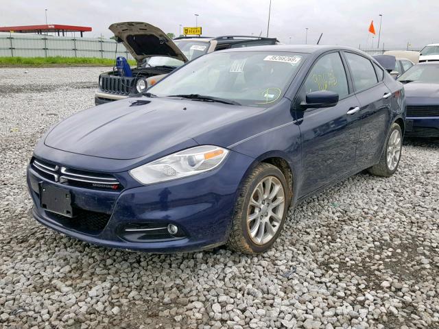 1C3CDFCA6DD303408 - 2013 DODGE DART LIMIT BLUE photo 2