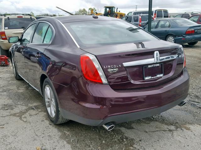 1LNHL9DRXBG604281 - 2011 LINCOLN MKS BROWN photo 3