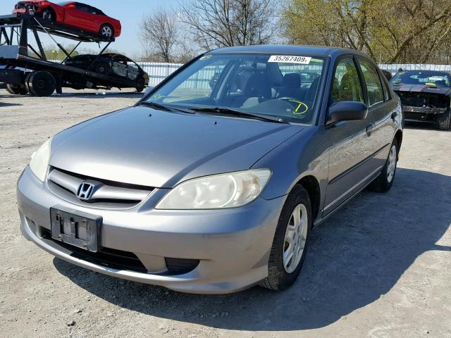 2HGES15305H012615 - 2005 HONDA CIVIC DX V GRAY photo 2