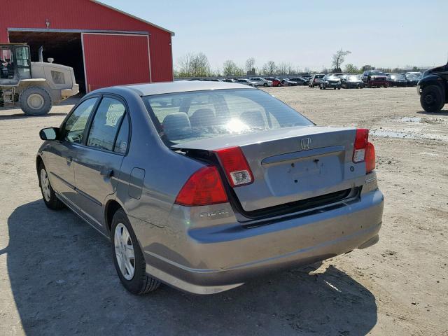 2HGES15305H012615 - 2005 HONDA CIVIC DX V GRAY photo 3