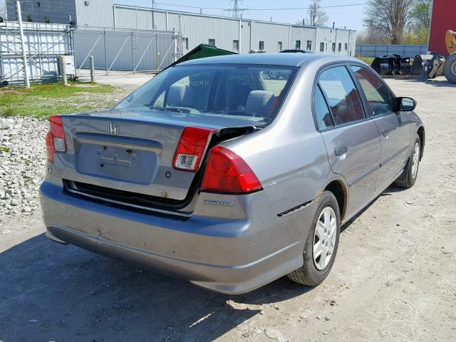 2HGES15305H012615 - 2005 HONDA CIVIC DX V GRAY photo 4