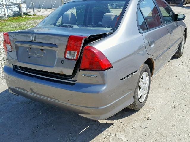 2HGES15305H012615 - 2005 HONDA CIVIC DX V GRAY photo 9