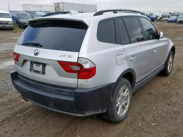 WBXPA734X6WC53826 - 2006 BMW X3 2.5I SILVER photo 4