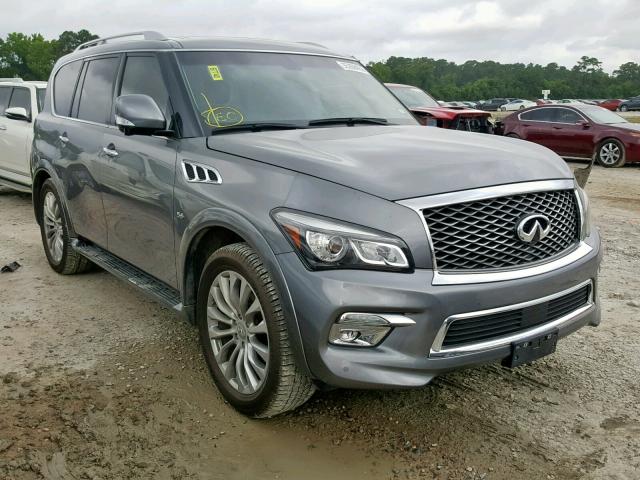 JN8AZ2NF7F9570802 - 2015 INFINITI QX80 GRAY photo 1