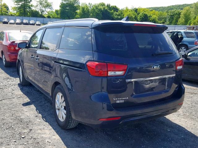 KNDMB5C14F6054761 - 2015 KIA SEDONA LX BLUE photo 3