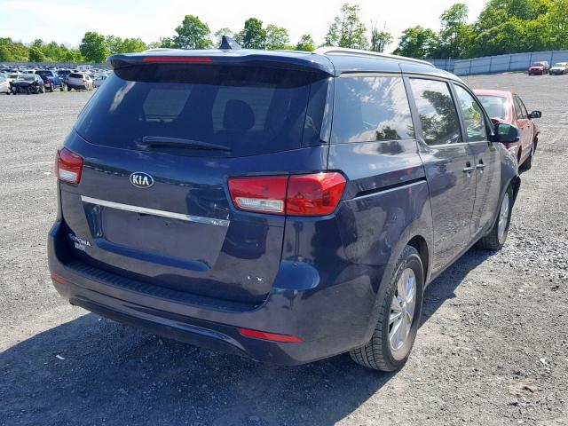 KNDMB5C14F6054761 - 2015 KIA SEDONA LX BLUE photo 4