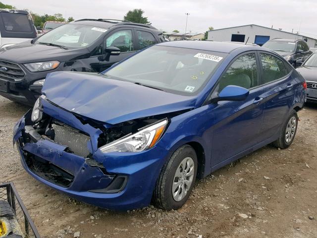 KMHCT4AE5GU033211 - 2016 HYUNDAI ACCENT SE BLUE photo 2