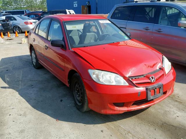 1HGES16335L012626 - 2005 HONDA CIVIC DX V RED photo 1