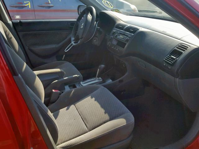 1HGES16335L012626 - 2005 HONDA CIVIC DX V RED photo 5