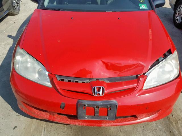 1HGES16335L012626 - 2005 HONDA CIVIC DX V RED photo 7