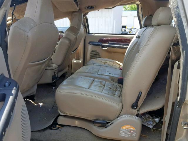 1FMSU43P75EC33943 - 2005 FORD EXCURSION TAN photo 6