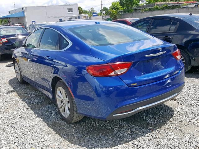 1C3CCCAB9FN665999 - 2015 CHRYSLER 200 LIMITE BLUE photo 3