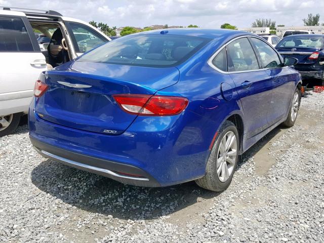 1C3CCCAB9FN665999 - 2015 CHRYSLER 200 LIMITE BLUE photo 4