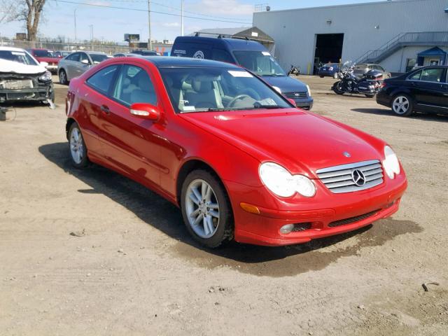 WDBRN40J24A605385 - 2004 MERCEDES-BENZ C 230K SPO RED photo 1