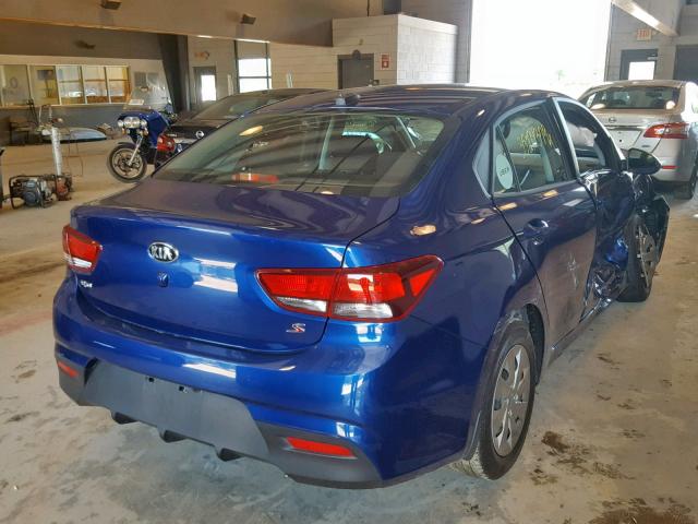 3KPA24AB4KE158034 - 2019 KIA RIO S BLUE photo 4