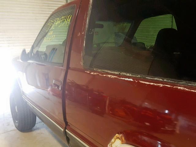 1GNEK18K6RJ365339 - 1994 CHEVROLET BLAZER K15 MAROON photo 10