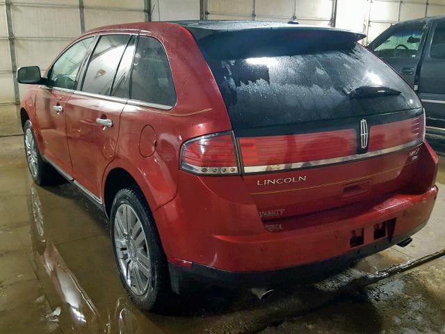 2LMDJ8JC4ABJ12984 - 2010 LINCOLN MKX RED photo 3